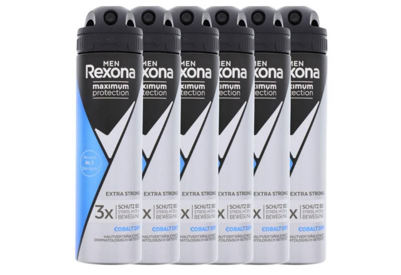 Rexona Bodyspray 6 x Rexona Deo Men Maximum Protection Cobalt Dry Anti Transpirant Spra von Rexona