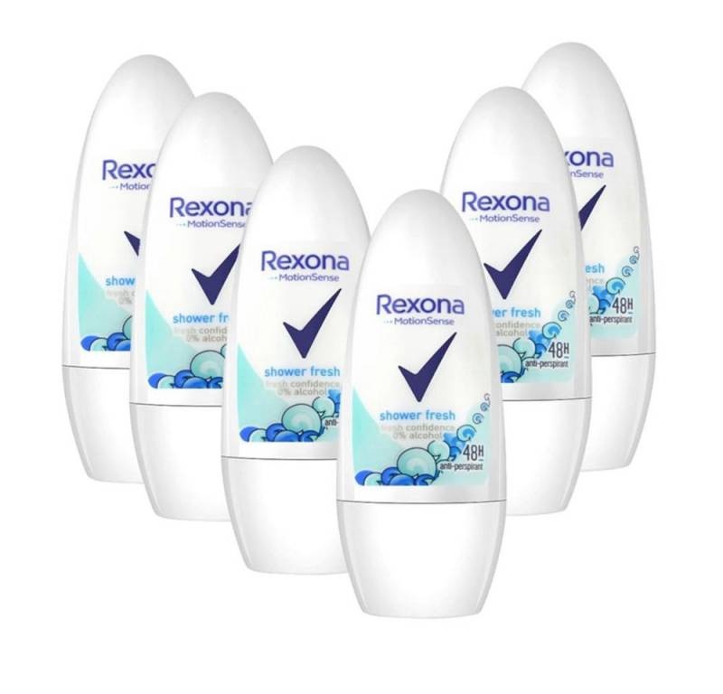 Rexona Deo-Roller 6er Pack REXONA Women Deodorant "Shower Fresh" Roll-on - 50ml, 6-tlg., 48h Schutz von Rexona