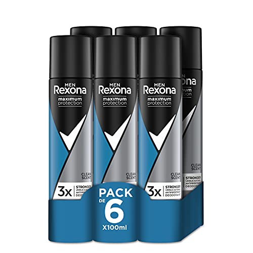 Rexona Maximun Protection Anti-Transpirant Deodorant Clean Scent für Herren, 100 ml, 6 Stück von Rexona