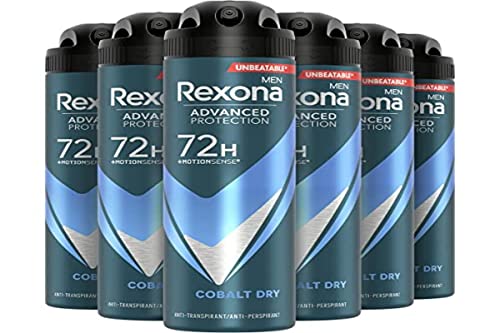 Rexona Men Advanced Protection Cobalt Dry Anti-Transpirant Deodorant Spray bietet bis zu 72 Stunden Schutz vor Schweiß und Körpergeruch - 6 x 150 ml - Vorteilspack von Rexona
