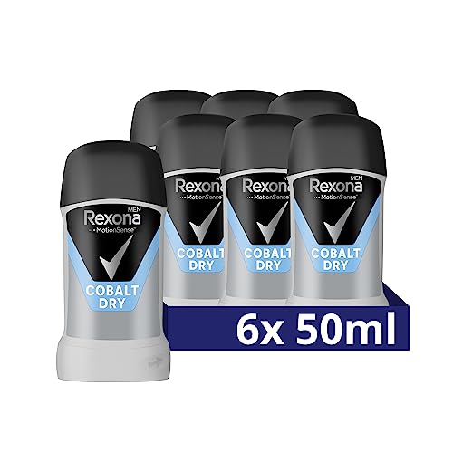 Rexona Men MotionSense Anti-Transpirant Deo Stick Cobalt Dry Deodorant mit 48 Stunden Schutz gegen Körpergeruch und Achselnässe 6x 50ml von Rexona