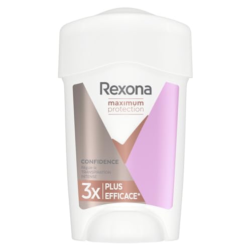 Rexona Women Maximum Protection Anti Transpirant Deo Creme Confidence Deodorant mit 96 Stunden Schutz gegen starkes Schwitzen und Geruch mit 3x Schutz bei Stress, Hitze & Bewegung 45 ml von Rexona