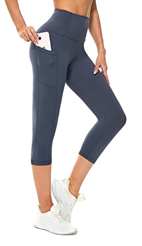 Rexspek Damen Sporthose 3/4 mit Tasche,Blickdicht Leggings Damen Sporthose Jogginghose Damen High Waist Leggins Fitnesshose M von Rexspek