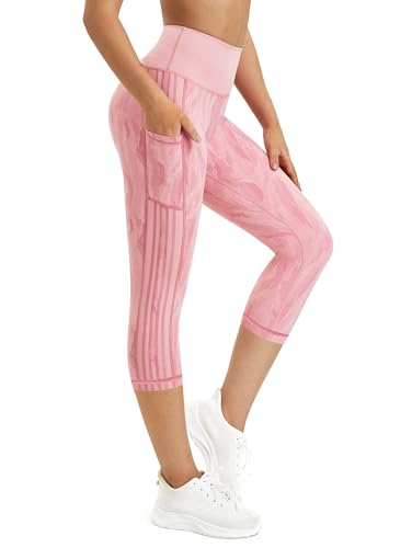 Rexspek Sport Leggings Damen 3/4 mit Tasche,Blickdicht Sporthose Damen Jogginghose Damen High Waist Leggins Fitnesshose S von Rexspek