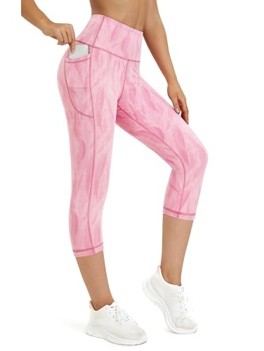 Rexspek Sporthose Damen 3/4 mit Tasche,Blickdicht Leggings Damen Sporthose Jogginghose Damen High Waist Leggins Fitnesshose S von Rexspek