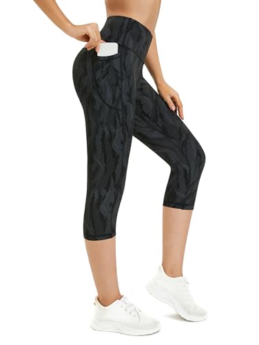 Rexspek Sporthose Damen 3/4 mit Tasche,Blickdicht Leggings Damen Sporthose Jogginghose Damen High Waist Leggins Fitnesshose XXL von Rexspek
