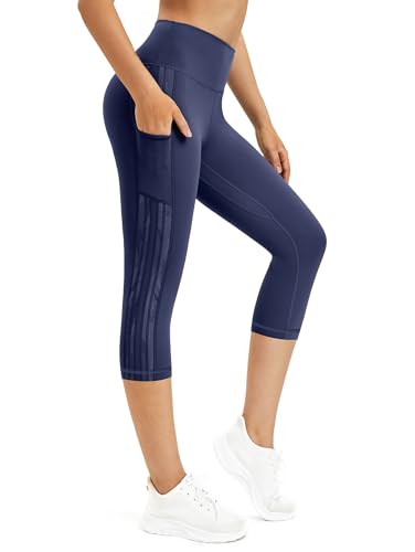 Rexspek Sporthose Damen 3/4 mit Tasche,Blickdicht Sport Leggings Damen, Jogginghose Damen Capri Leggings Damen Fitnesshose XXL von Rexspek