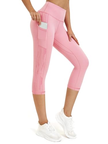 Rexspek Sporthose Damen 3/4 mit Tasche,Blickdicht Sport Leggings Damen, Jogginghose Damen Capri Leggings Damen Fitnesshose XXL von Rexspek