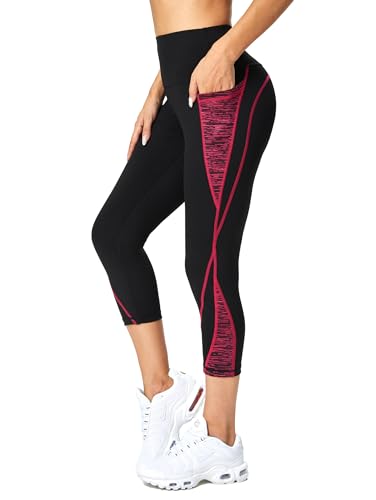 Rexspek Sporthose Damen 3/4 mit Tasche,Jogginghose Damen High Waist Leggins Fitnesshose S von Rexspek