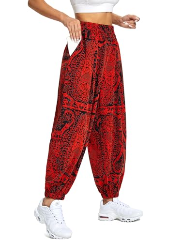 Rexspek Yogahose Damen Lang Damen Leicht Yogahose Pumphose Hippie Hose Kleidung L von Rexspek