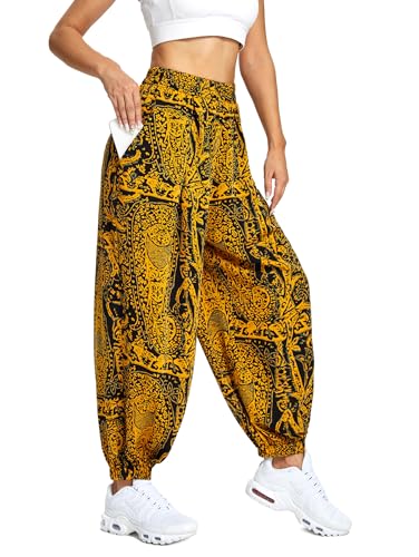 Rexspek Yogahose Damen Lang Damen Leicht Yogahose Pumphose Hippie Hose Kleidung M von Rexspek
