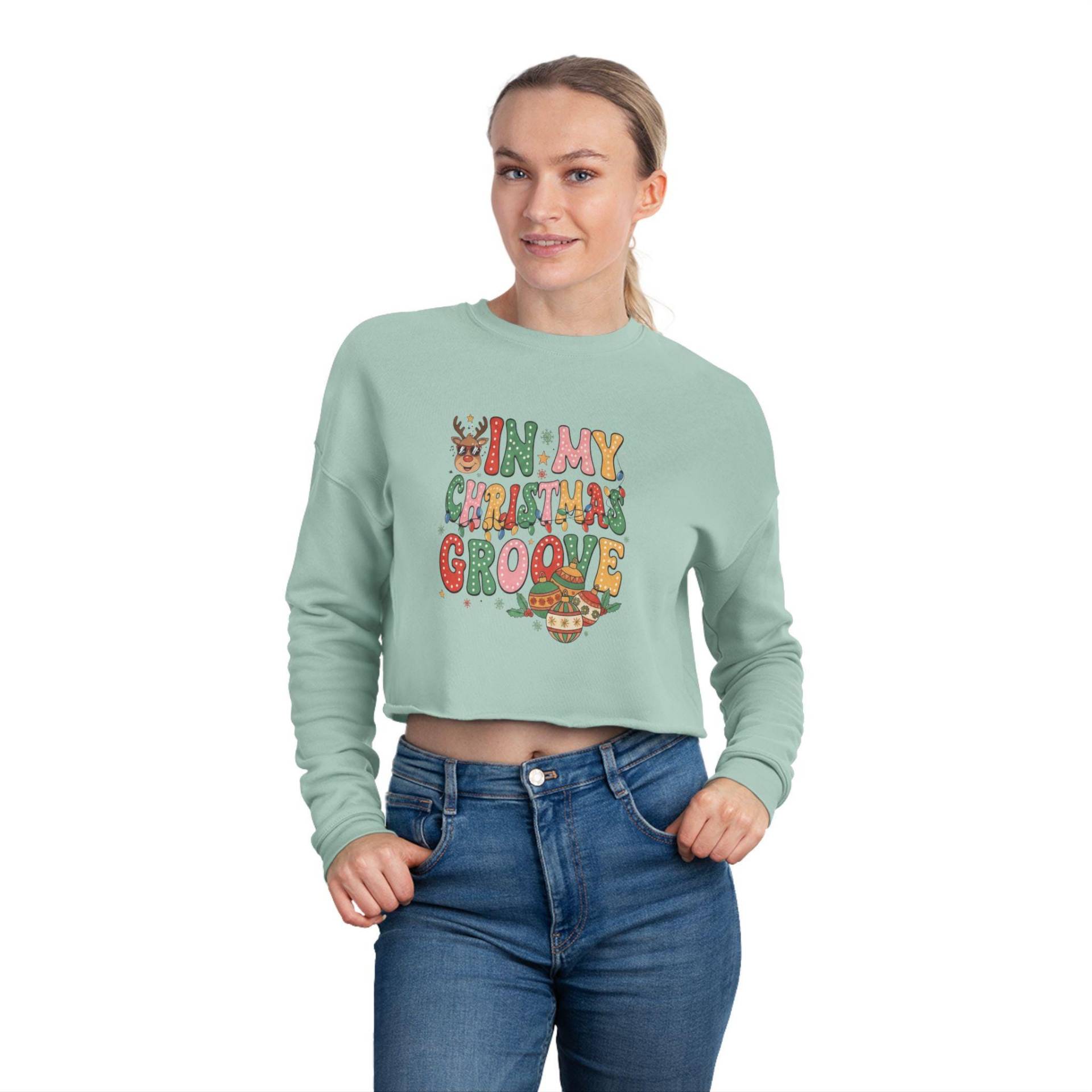 In My Christmas Groove Cropped Sweatshirt, Retro Urlaub Top von ReygorDesigns