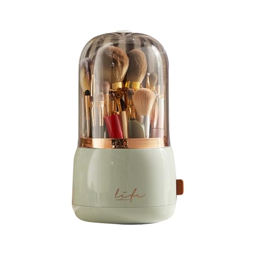 Reykentu Multifunktionaler, Um 360° Drehbarer Make-Up-Pinselhalter, Tragbarer Desktop-Kosmetik-Organizer für Make-Up-Künstler, Hellgrün, Langlebig von Reykentu
