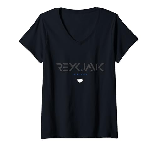 Damen Reykjavik Iceland T-Shirt mit V-Ausschnitt Damen Reykjavik Iceland T-Shirt mit V-Ausschnitt von Reykjavik Iceland
