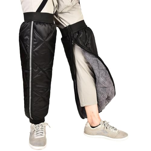 Reyox Unisex Radsport Beinlinge, Wasserdicht Winddicht Beinstulpen, Winter Thermo Kniewärmer Schwarz Länge 60cm von Reyox