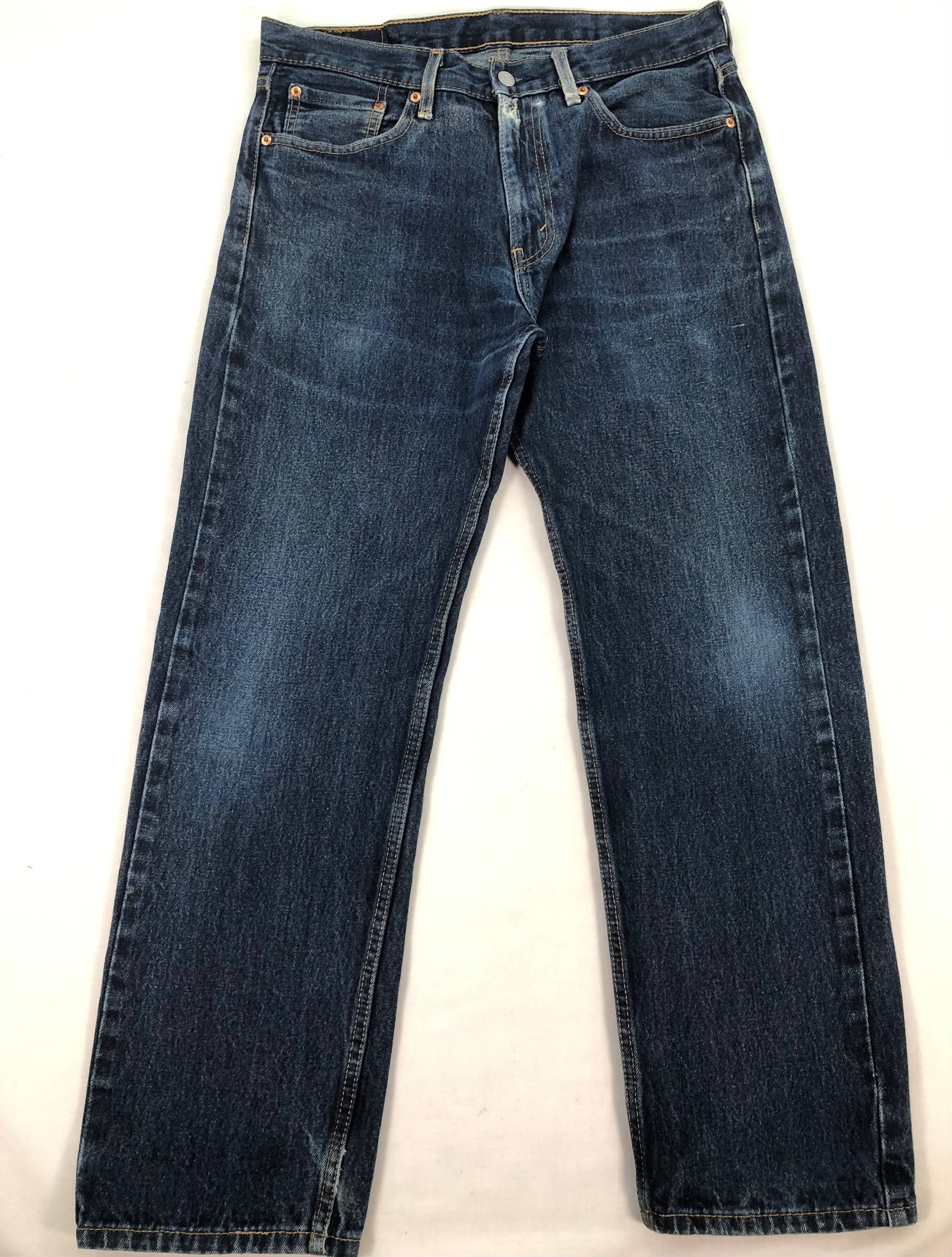 Vintage Levis 505 Blue Jeans, Levis Herren Distressed Dark Wash Taille 33 von RezekiShopRoom