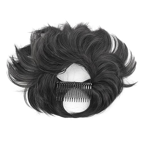 Rfeeuubft Unordentlicher -Haarteil, Seitenkamm, Clip-In-Haarknoten, Zerzaustes Hochsteckfrisur-Haarteil für Frauen, Verstellbarer, Zerzauster Hochsteckfrisur A von Rfeeuubft