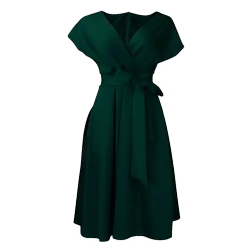 Formelles, solides Damenkleid, V-Ausschnitt, Schleife, elegantes Kleid, Hochzeitskleid, Partykleid, Dunkles En8, Medium Formelles, solides Damenkleid, V-Ausschnitt, Schleife, elegantes Kleid, Hochzeitskleid, Partykleid, Dunkles En8, Medium von Rfmfkkg