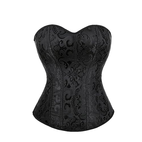 Rfmfkkg Damen Jacquard Korsett Seitlicher Reißverschluss Schulterfrei Taille Bustier Top Body Shapewear Korsett, Schwarz , 36 Rfmfkkg Damen Jacquard Korsett Seitlicher Reißverschluss Schulterfrei Taille Bustier Top Body Shapewear Korsett, Schwarz , 36 von Rfmfkkg