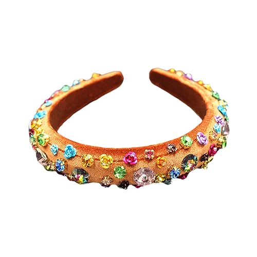 Rfmfkkg Frauen Barock Metall Farbe Strass Blume Schwamm Blume Stirnband Mädchen Haar Zubehör 2 von Rfmfkkg