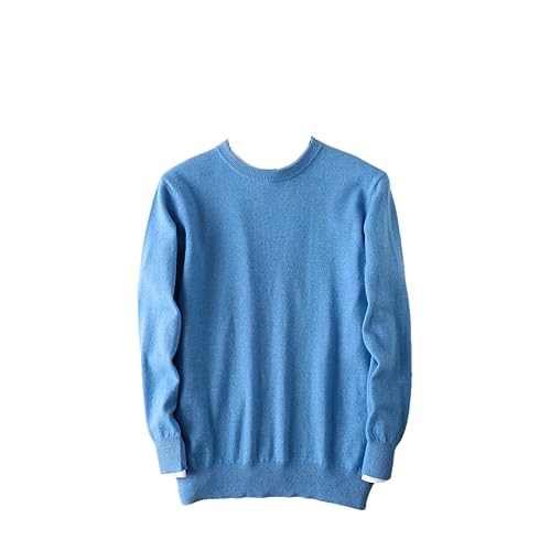 Rfmfkkg Herren-Kaschmirpullover, Täglicher Warmer O-Ausschnitt-Pullover, Jersey-Strickpullover, Lange Ärmel Sky Blue XXXL von Rfmfkkg