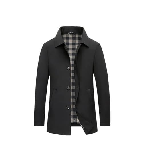 Rfmfkkg Männer Revers Einreiher Trenchcoat Casual Lose Einfarbig Lange Ärmel Mantel Tops, Schwarz , 38 Rfmfkkg Männer Revers Einreiher Trenchcoat Casual Lose Einfarbig Lange Ärmel Mantel Tops, Schwarz , 38 von Rfmfkkg