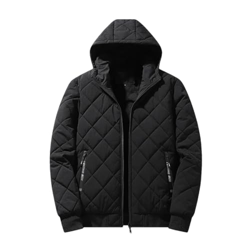 Rfmfkkg Warme Fleece-Jacke für Herren, klassisch, einfarbig, lässig, Parkas, Oberbekleidung, Schwarz , XL von Rfmfkkg