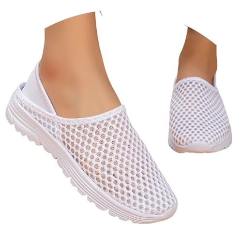 Rglashcier Schuhe Damen Sommer, Damen Sandalen Sommer Atmungsaktiv Sommerschuhe Sport Sandaletten Netz Outdoor Damenschuhe Geschlossene Schuhe, Weiß 42 Rglashcier Schuhe Damen Sommer, Damen Sandalen Sommer Atmungsaktiv Sommerschuhe Sport Sandaletten Netz Outdoor Damenschuhe Geschlossene Schuhe, Weiß 42 von Rglashcier
