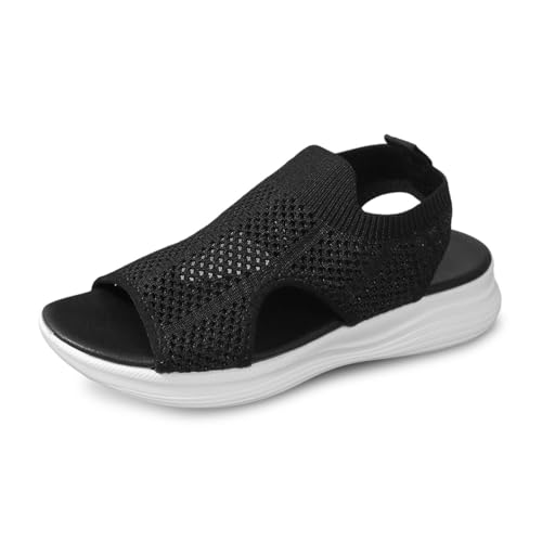 Rglashcier barfuß sandalen, Orthopädische Schuhe Damen Breite Füße Sandalen Sandaletten Mit Weiche Sohle Sommerschuhe Slingback Netz Offene Outdoor Damenschuhe 36 von Rglashcier