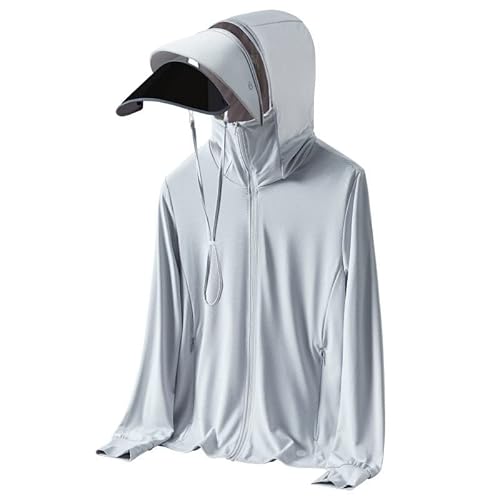 laufshirt damen, UV Shirt Damen Langarm Hoodie Sonnenschutz Kleidung Leicht Und Atmungsaktiv Sweatjacke UPF 50+ Schutzkleidung Sommerjacke Mit Reißverschluss Joggingjacke Für Golf von Rglashcier
