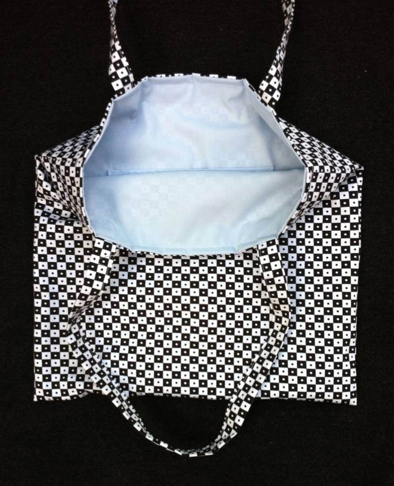 Handgemachte Schwarz-Weiß Gepunktete Einkaufstasche Wiederverwendbare Markttasche von RhapsodyInc