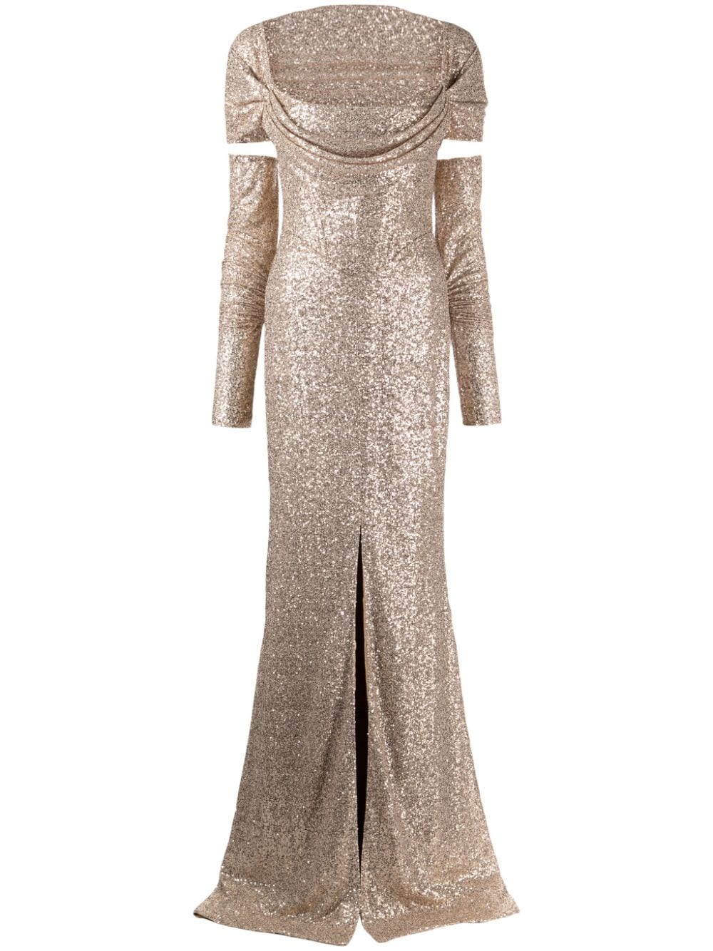 Rhea Costa Langes Maha Kleid mit Pailletten - Gold von Rhea Costa