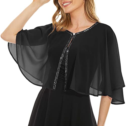 Rheane Damen Pailletten, schwarz Mode-Schal, One Size von Rheane