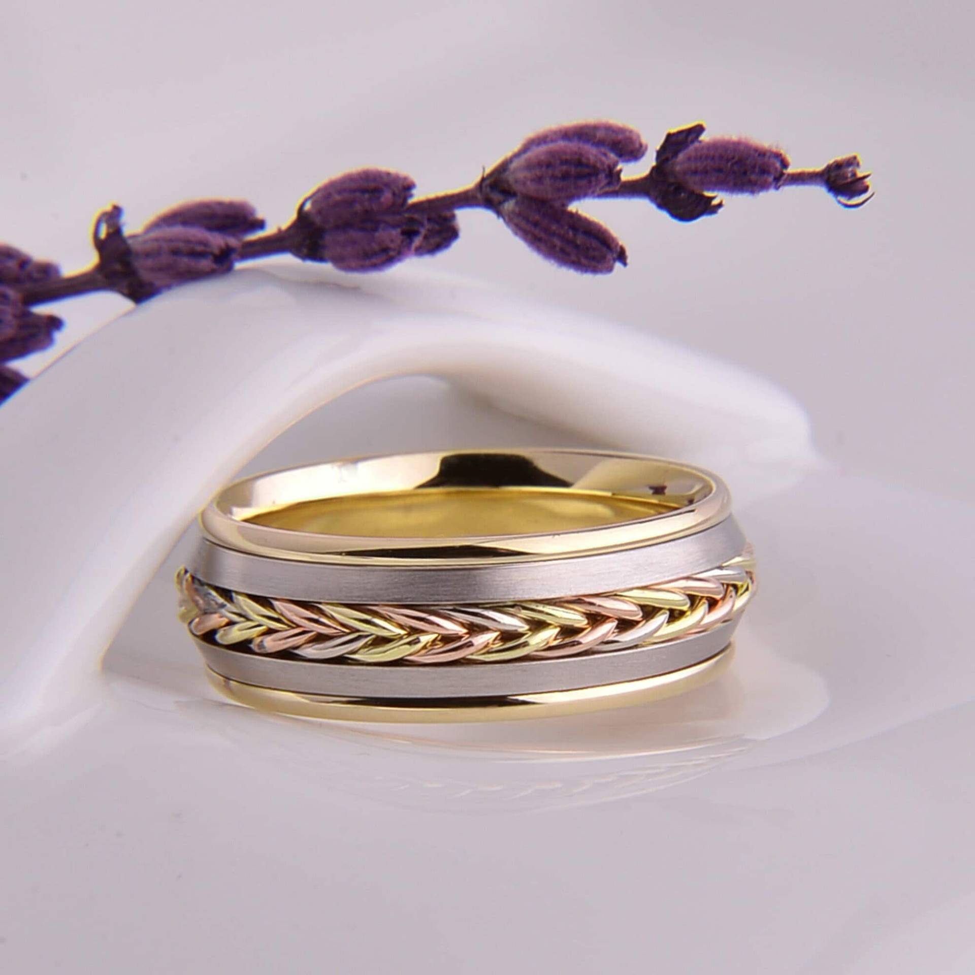 Verlobungsring, Ehering, Ring, Goldring, Handgefertigter Geflochtener Gedrehter Ring von RheinJewelry