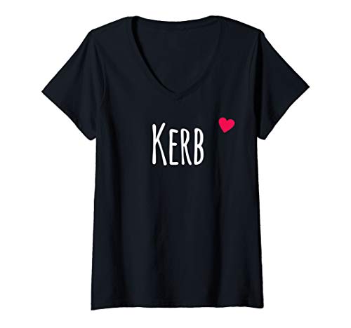 Damen Kerb Dialekt Pfälzer und Pfalz Weinfest Rheinhessen Winzer T-Shirt mit V-Ausschnitt von Rheinhessen Wein und Schoppe Designs