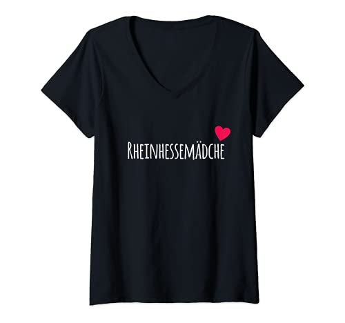 Damen Rheinhesse Mädchen Dialekt Weinfest Winzer und Weingut T-Shirt mit V-Ausschnitt von Rheinhessen Wein und Schoppe Designs