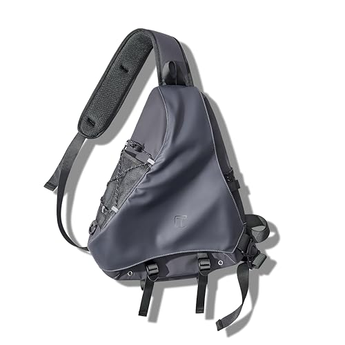 Schulterbag für Herren, Leichter Wasserdichter Tragebag mit Großem Fassungsvermögen, schultertasche Reise Crossbody Bag mit Laptopfach für Outdoor, Beruf, Alltag (Grau) von Rhemex