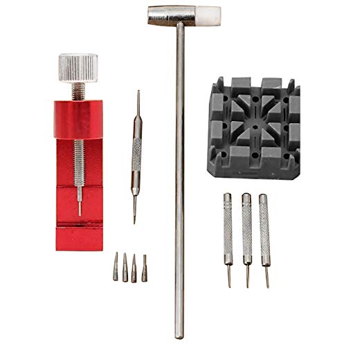 Rheross 11 Teile/Satz Uhrmacher Link Entferner Werkzeug Hammer Pins Strap Halter Armband Ketten Spanner Reparier Werkzeug Kit für MäNner/Frauen Uhr von Rheross