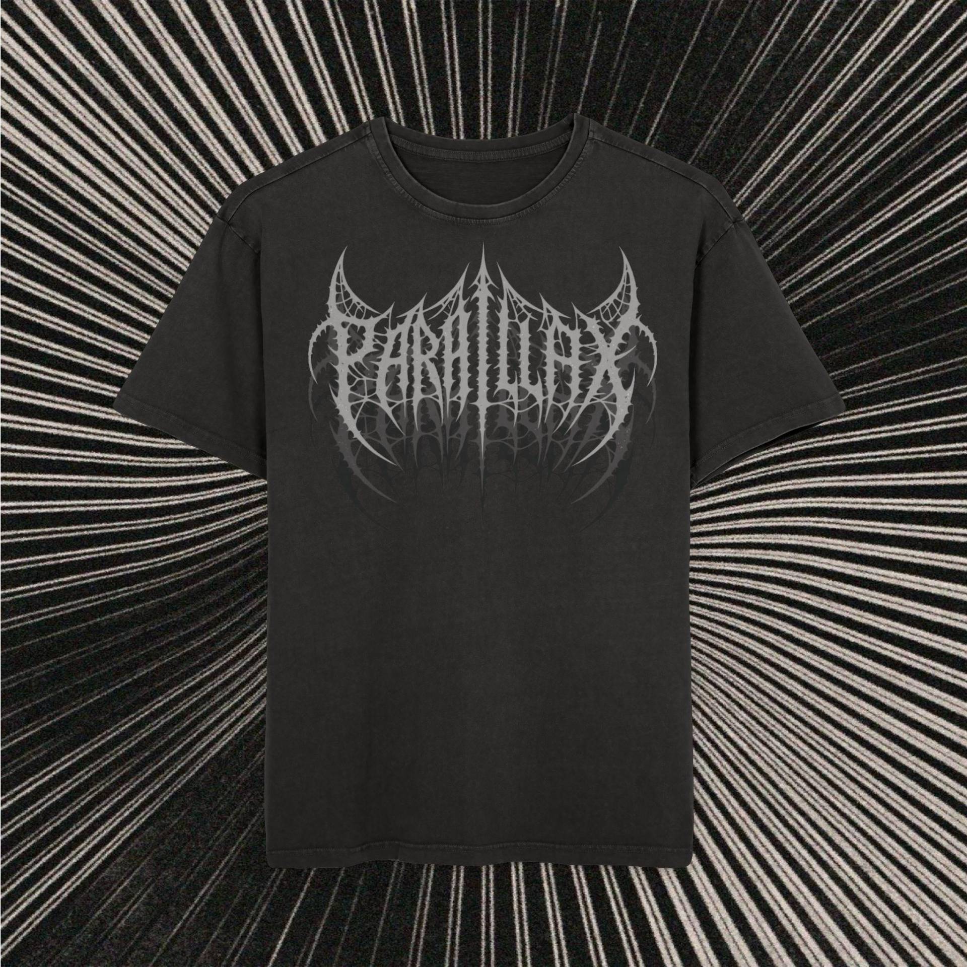 Herren Acid Washed T-Shirt, "Parallax' Vintage Style Grunge Heavy Metal Rock Alternative Band Übergroßes Grafik von RhiannonYasminArt