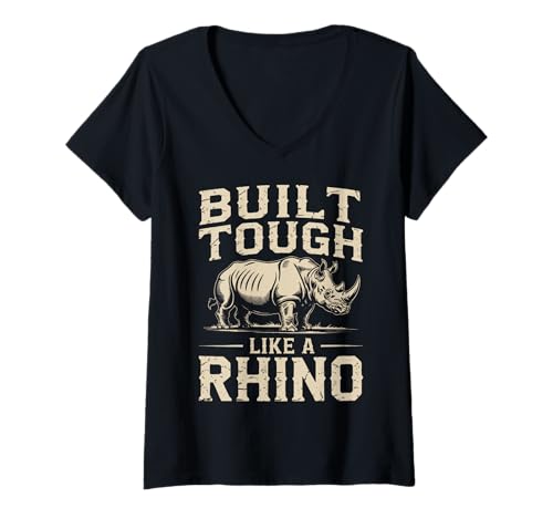 Damen Nashorn — robust gebaut wie EIN Nashorntier T-Shirt mit V-Ausschnitt Damen Nashorn — robust gebaut wie EIN Nashorntier T-Shirt mit V-Ausschnitt von Rhino Rhinoceros horned rhino