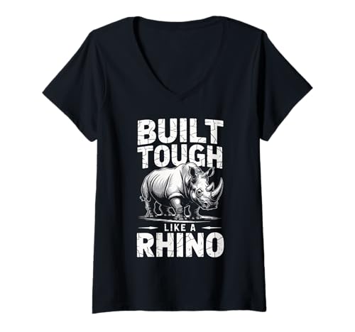 Damen Nashorn — robust gebaut wie EIN Nashorntier T-Shirt mit V-Ausschnitt Damen Nashorn — robust gebaut wie EIN Nashorntier T-Shirt mit V-Ausschnitt von Rhino Rhinoceros horned rhino