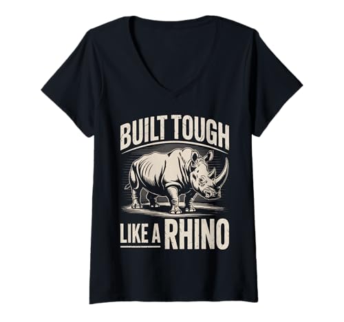 Damen Nashorn — robust gebaut wie EIN Nashorntier T-Shirt mit V-Ausschnitt Damen Nashorn — robust gebaut wie EIN Nashorntier T-Shirt mit V-Ausschnitt von Rhino Rhinoceros horned rhino