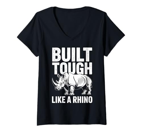 Damen Nashorn — robust gebaut wie EIN Nashorntier T-Shirt mit V-Ausschnitt Damen Nashorn — robust gebaut wie EIN Nashorntier T-Shirt mit V-Ausschnitt von Rhino Rhinoceros horned rhino