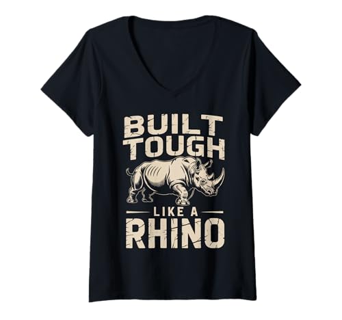 Damen Nashorn — robust gebaut wie EIN Nashorntier T-Shirt mit V-Ausschnitt Damen Nashorn — robust gebaut wie EIN Nashorntier T-Shirt mit V-Ausschnitt von Rhino Rhinoceros horned rhino