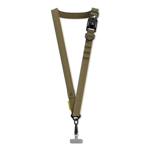 RHINOSHIELD Lanyard Gurtband | Magnetschnalle, verstellbare Länge, zusätzliche Schnallen zum Aufhängen von Zubehör wie Airpods, 25 mm Gurtband für maximalen Komfort (inklusive Adapter) - Beige von RhinoShield