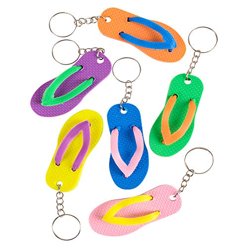 Rhode Island Novelty 6,3 cm Flip-Flop-Schlüsselanhänger, 12 Stück pro Bestellung, verschiedene Farben, Mehrfarbig von Rhode Island Novelty