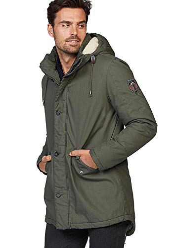 Rhode Island Herren Parka Jacke mit Kapuze (Oliv, XL) von Rhode Island