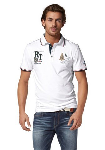 Rhode Island Rhode Island Poloshirt weiß Mit hochwertigen Stickereien und Badges von Rhode Island