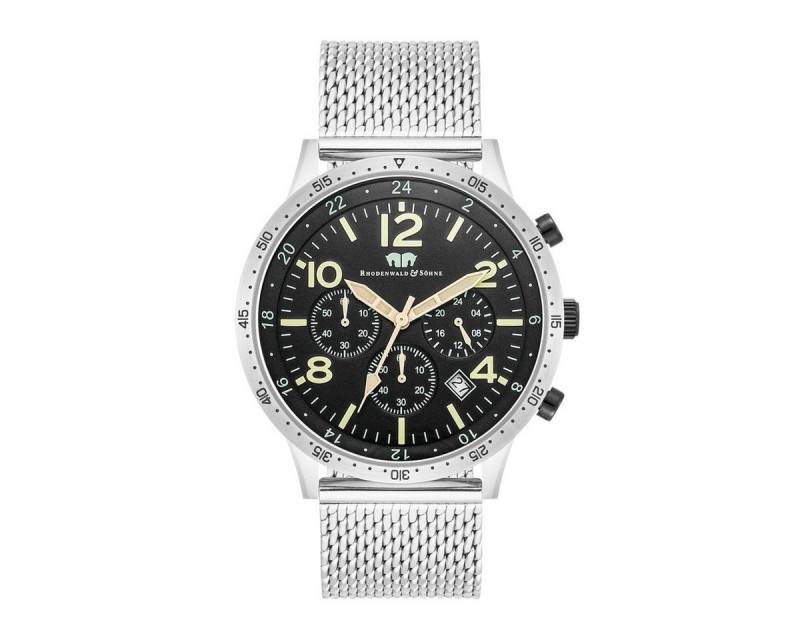 Rhodenwald & Söhne Chronograph Flight Captain silber Flight Captain, mit Edelstahl-Armband von Rhodenwald & Söhne