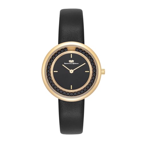 Rhodenwald & Söhne Damen Uhr analog Quarzwerk mit Echtleder Armband schwarz 10010407 von Rhodenwald & Söhne